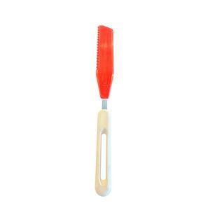 Vintage Bonny USA Lettuce Knife Red Serrated Plastic Blade White Handle Retro
